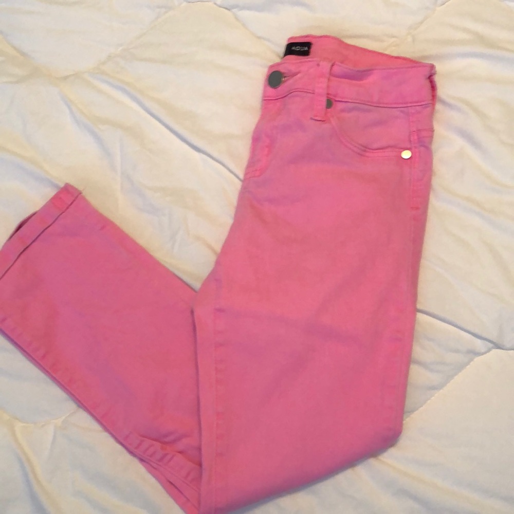 Aqua pink cropped skinny jeans